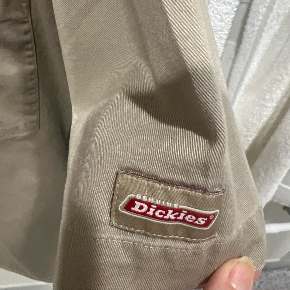 Men’s Authentic Dickies Workshirt Tan With Black Side Stripes Size XL (46-48) - Picture 6 of 6